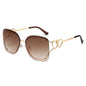 (6 PACK) Wholesale Sunglasses New Arrival Square Unique Oversized Women 2025 - BulkSunglassesWholesale.com - Gold Frame Gradient Tea Lens