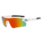 (12 PACK) Wholesale Sports Sunglasses Cycling Unisex New Arrival Outdoor Sport 2024 - BulkSunglassesWholesale.com - White Frame Purple Mirrored