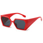 (6 PACK) Wholesale Sunglasses New Arrival Square Fashion Unique Hip Hop Fashion Women 2024 - BulkSunglassesWholesale.com - Red Frame Black Lens