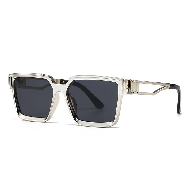 (6 PACK) Wholesale Sunglasses Street Square Small Women 2024 - BulkSunglassesWholesale.com - Silver Frame Black