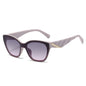(6 PACK) Wholesale Sunglasses New Arrival Cat Eye Unique One Piece One Piece Fashion Women 2025 - BulkSunglassesWholesale.com - Grey Frame Grey Pink Lens