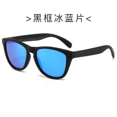 (6 PACK) Wholesale Sunglasses New Arrival Cat Eye Polarized Fashion Trendy Street Women Men 2024 - BulkSunglassesWholesale.com - Black Frame Blue Lens