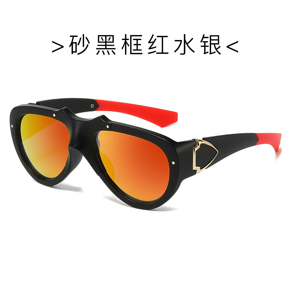 (6 PACK) Wholesale Sunglasses New Arrival Fashion Vintage Cat Eye Women 2024 - BulkSunglassesWholesale.com - Matt Black Frame Red Mirrored