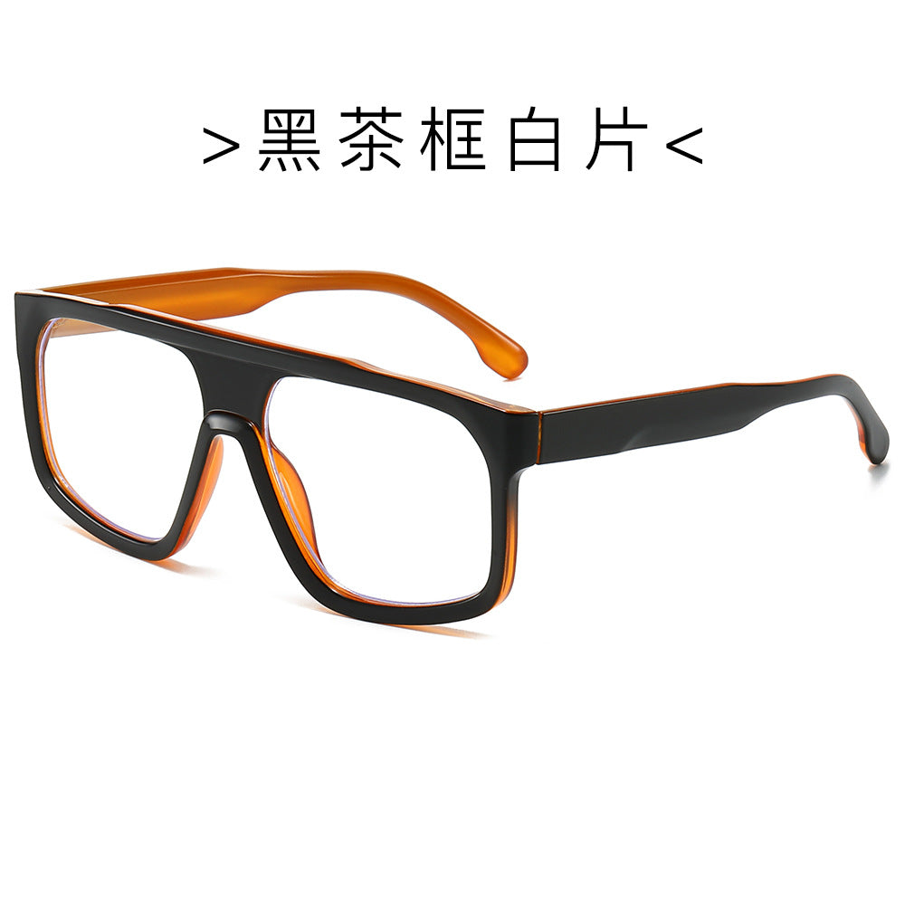 (6 PACK) Wholesale Sunglasses Square New Arrival Fashion Trendy 2024 - BulkSunglassesWholesale.com - Black Tea Frame Clear Lens