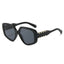 (6 PACK) Wholesale Sunglasses New Arrival Oversized Fashion Polygon Unique 2025 - BulkSunglassesWholesale.com - Shiny Black Frame Black Lens