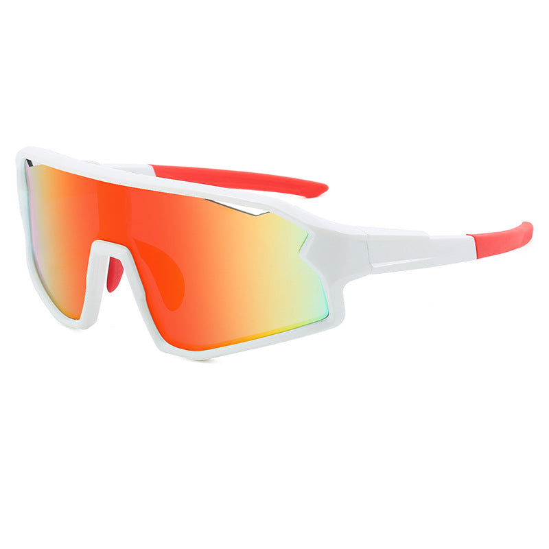 (12 PACK) Wholesale Sports Sunglasses Outdoor Sport Cycling New Arrival Women Oversized One Piece 2024 - BulkSunglassesWholesale.com - White Frame Red Mirrored