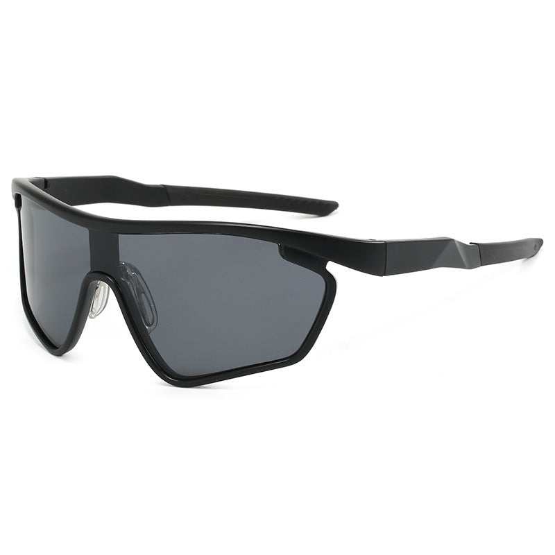 (12 PACK) Wholesale Sports Sunglasses Outdoor Sport Cycling Windproof Trendy 2024 - BulkSunglassesWholesale.com - Black Frame Black Lens