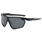 (12 PACK) Wholesale Sports Sunglasses Outdoor Sport Cycling Windproof Trendy 2024 - BulkSunglassesWholesale.com - Black Frame Black Lens