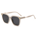 (6 PACK) Wholesale Sunglasses New Arrival Korean Fashion Women Unique Street 2024 - BulkSunglassesWholesale.com - Beige White Frame Black Grey