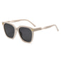 (6 PACK) Wholesale Sunglasses New Arrival Korean Fashion Women Unique Street 2024 - BulkSunglassesWholesale.com - Beige White Frame Black Grey