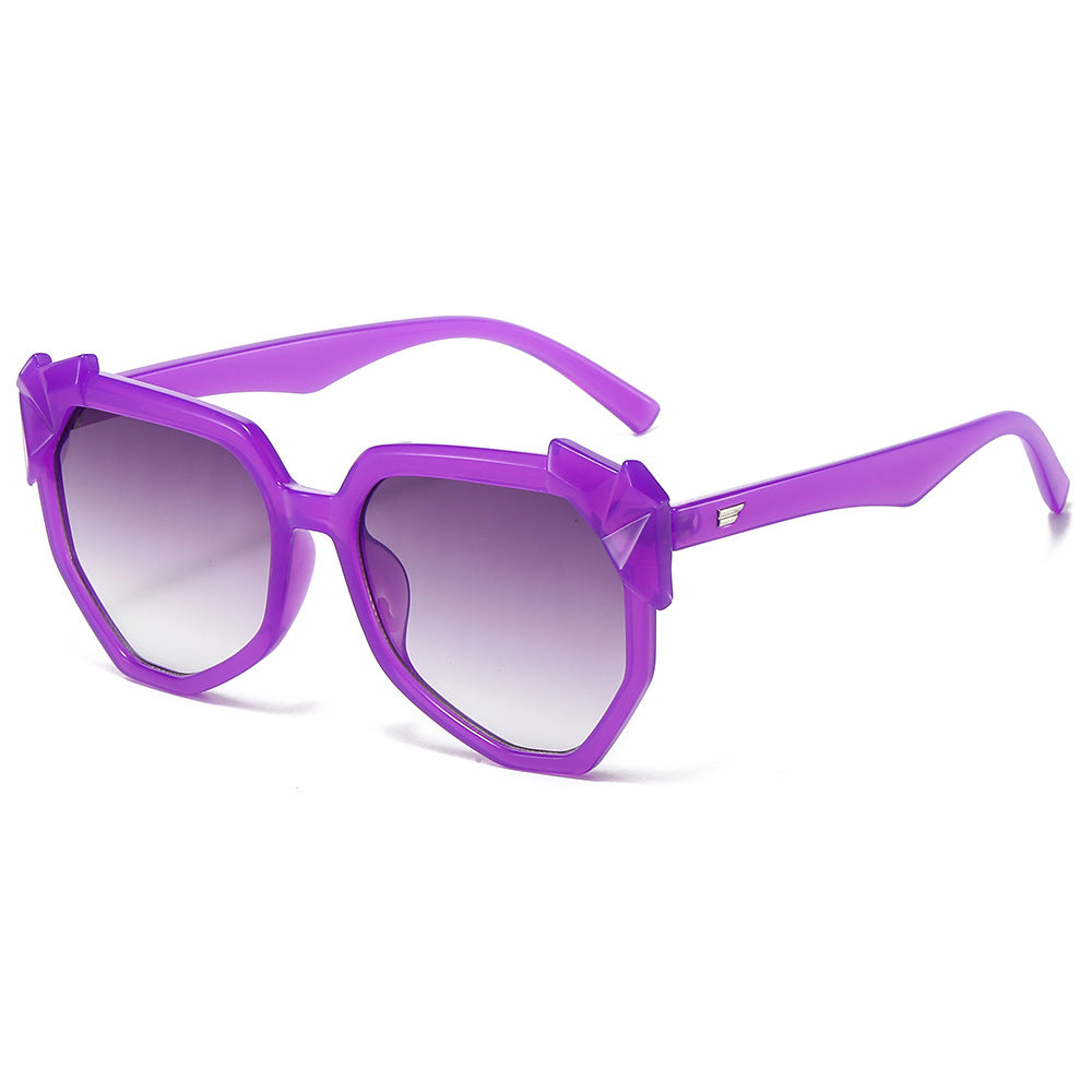 (6 PACK) Wholesale Sunglasses New Arrival Fashion Street 2024 - BulkSunglassesWholesale.com - Purple Frame Gradient Black Lens