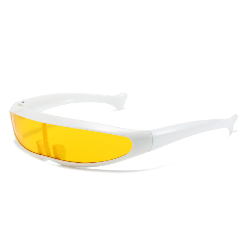 (12 PACK) Wholesale Sports Sunglasses New Arrival Outdoor Sport Cycling 2024 - BulkSunglassesWholesale.com - White Frame Yellow Lens