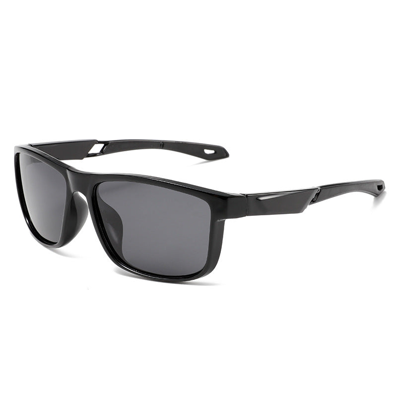 (6 PACK) Wholesale Sunglasses New Arrival Outdoor Polarized Men Sport Square Cycling 2024 - BulkSunglassesWholesale.com - Black Frame Black Lens Black Temple