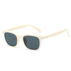 (6 PACK) Wholesale Sunglasses New Arrival Unisex 2025 - BulkSunglassesWholesale.com - Beige White Frame Black Black Lens