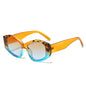 (6 PACK) Wholesale Sunglasses Unique New Arrival Vintage Hip Hop Cat Eye Trendy Fashion Women 2024 - BulkSunglassesWholesale.com - Orange Blue Frame Tea Blue Lens