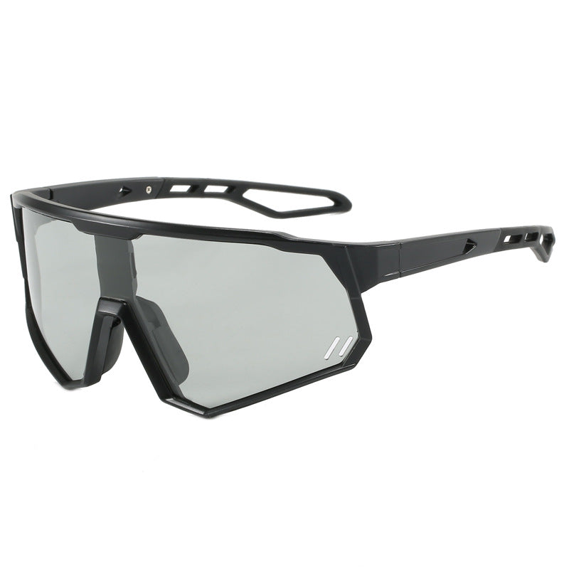 (12 PACK) Wholesale Sports Sunglasses New Arrival Sport Cycling Unisex Oversized Polarized 2024 - BulkSunglassesWholesale.com - Polarized Black Frame Photochromic