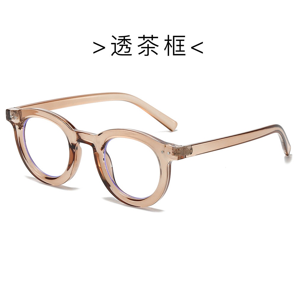 (6 PACK) Wholesale Sunglasses New Arrival Fashion Rivet Korean Unique Vintage Street 2024 - BulkSunglassesWholesale.com - Clear Tea Frame