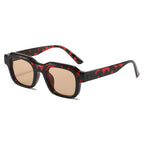 (6 PACK) Wholesale Sunglasses New Arrival Square Unisex Small 2024 - BulkSunglassesWholesale.com - Leopard Print Frame Tea Lens