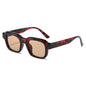 (6 PACK) Wholesale Sunglasses New Arrival Square Unisex Small 2024 - BulkSunglassesWholesale.com - Leopard Print Frame Tea Lens