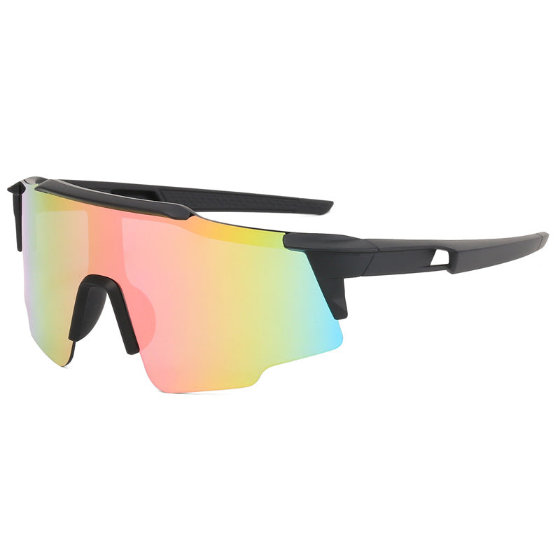 (12 PACK) Wholesale Sports Sunglasses Outdoor Sport Unique New Arrival Kids Cycling 2024 - BulkSunglassesWholesale.com - Black Frame Pink Mirrored