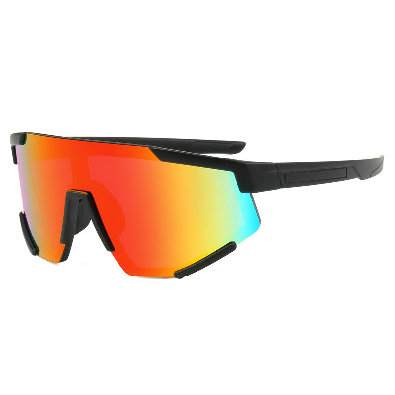 (12 PACK) Wholesale Sports Sunglasses New Arrival Sport Unisex Cycling 2024 - BulkSunglassesWholesale.com - Black Frame Red Mirrored