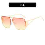 (6 PACK) Wholesale Sunglasses Square Fashion Aviator Vintage Semirimless 2024 - BulkSunglassesWholesale.com - Pink Yellow