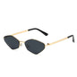 (6 PACK) Wholesale Sunglasses New Arrival Fashion Polygon Metal Unique 2025 - BulkSunglassesWholesale.com - Gold Frame Black Lens