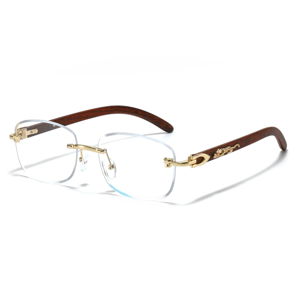 (6 PACK) Wholesale Sunglasses New Arrival Rimless Unique Square Fashion Unisex 2025 - BulkSunglassesWholesale.com - Gold Frame Clear Lens