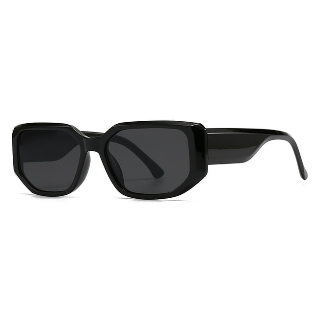 (6 PACK) Wholesale Sunglasses Wide Flat Top Women Classic Vintage Trendy 2024 - BulkSunglassesWholesale.com - Black Black Grey Hover Image