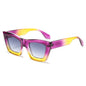 (6 PACK) Wholesale Sunglasses Oversized Cat Eye New Arrival Fashion Women 2025 - BulkSunglassesWholesale.com - Purple Yellow Frame Gradient Black Lens