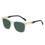 (6 PACK) Wholesale Sunglasses New Arrival Square Polarized Unique Sport Fashion 2025 - BulkSunglassesWholesale.com - Matt Transparent Frame Green Lens