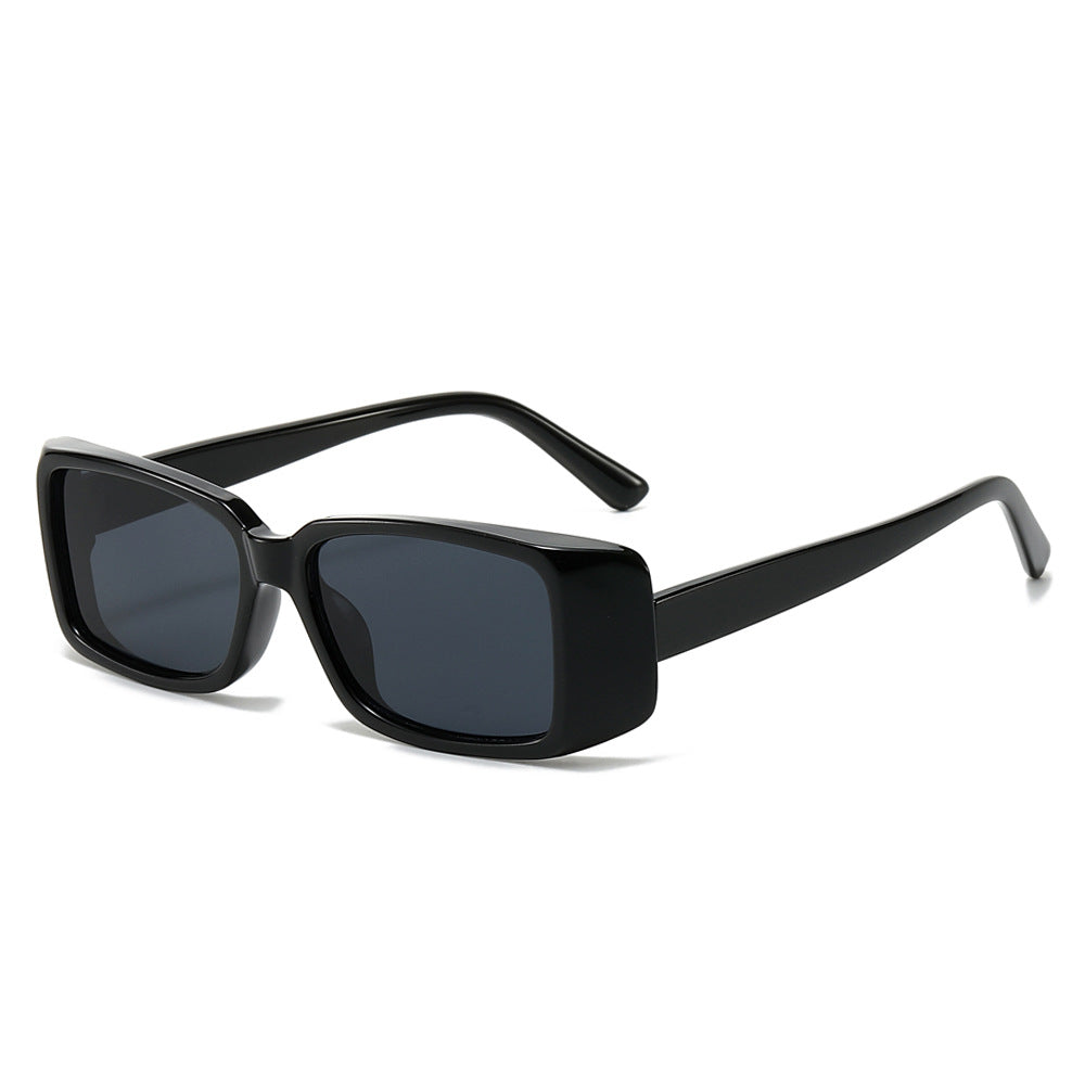 (6 PACK) Wholesale Sunglasses New Arrival Square Unique Small Vintage 2024 - BulkSunglassesWholesale.com - Shiny Black Frame Black Lens