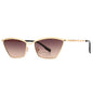 (6 PACK) Wholesale Sunglasses Metal Vintage Trendy Street 2024 - BulkSunglassesWholesale.com - Gold Tea Pink