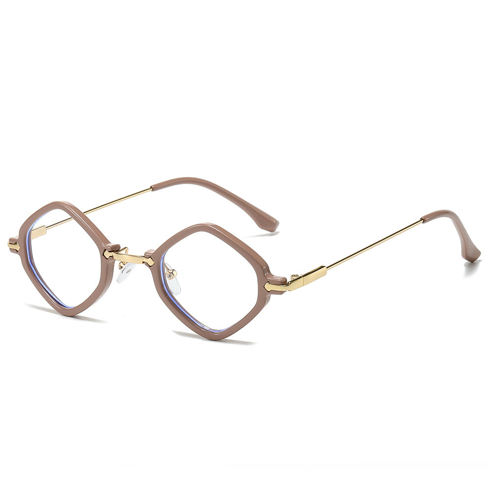 (6 PACK) Wholesale Sunglasses New Arrival Punk Hip Hop Small Unique Women 2024 - BulkSunglassesWholesale.com - Brown Frame Clear Lens