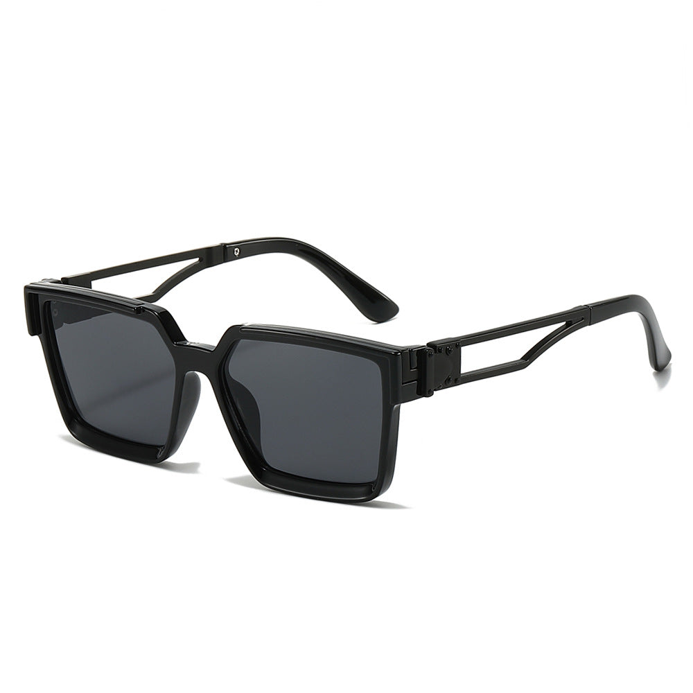 (6 PACK) Wholesale Sunglasses New Arrival Square Men Unique 2024 - BulkSunglassesWholesale.com - Black Frame Black Black Lens