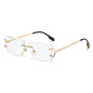 (6 PACK) Wholesale Sunglasses Fashion New Arrival Rimless Women 2025 - BulkSunglassesWholesale.com - Gold Frame White