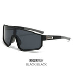 (12 PACK) Wholesale Sports Sunglasses New Arrival Fashion Sport Polarized Women Outdoor Cycling One Piece 2024 - BulkSunglassesWholesale.com - Black Frame Black Black Lens
