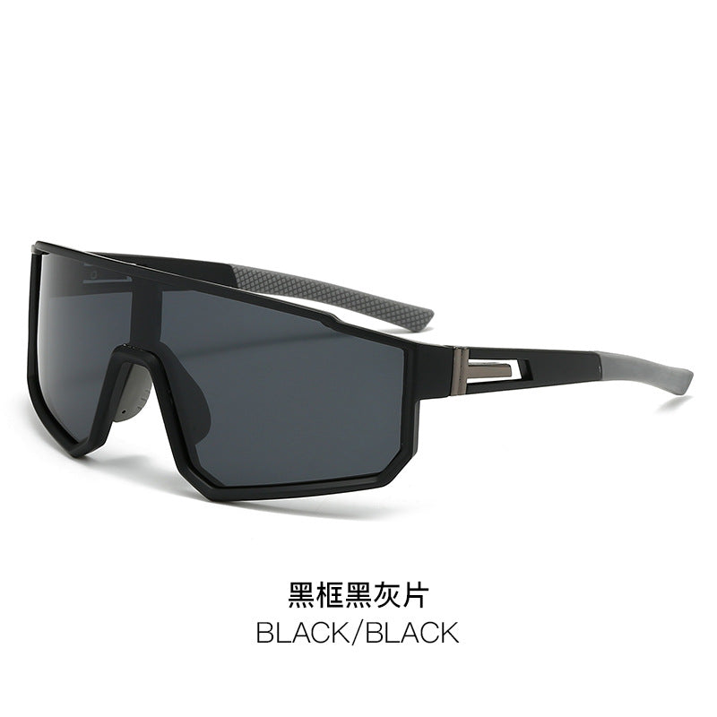 (12 PACK) Wholesale Sports Sunglasses New Arrival Fashion Sport Polarized Women Outdoor Cycling One Piece 2024 - BulkSunglassesWholesale.com - Black Frame Black Black Lens