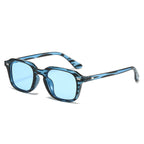 (6 PACK) Wholesale Sunglasses Classic Square Fashion Rivet 2025 - BulkSunglassesWholesale.com - Blue Frame Blue Lens