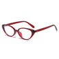 (6 PACK) Wholesale Sunglasses New Arrival Small Cat Eye Women Street Fashion Trendy Women 2025 - BulkSunglassesWholesale.com - Red Frame Clear Lens