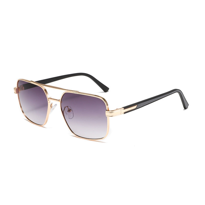 (6 PACK) Wholesale Sunglasses Metal Vintage Trendy Street 2024 - BulkSunglassesWholesale.com - Gold Frame Gradient Black