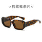 (6 PACK) Wholesale Sunglasses New Arrival Korean Fashion Small Women Cut Edge Square Hip Hop Street 2024 - BulkSunglassesWholesale.com - Leopard Print Frame Tea Lens