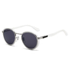 (6 PACK) Wholesale Sunglasses Metal Vintage Trendy Street 2024 - BulkSunglassesWholesale.com - Silver Frame Black Grey