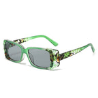 (6 PACK) Wholesale Sunglasses New Arrival Square Unique Small Vintage 2024 - BulkSunglassesWholesale.com - Green Frame Black Lens