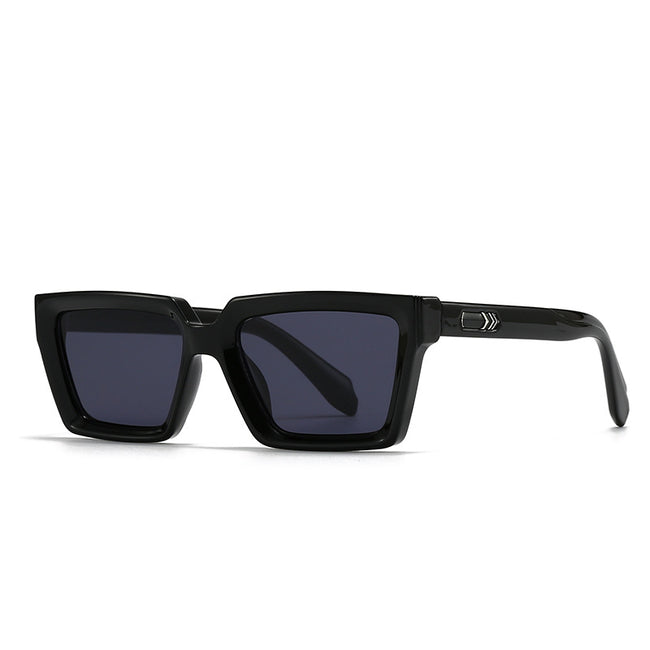 (6 PACK) Wholesale Sunglasses Rivet Street Square 2024 - BulkSunglassesWholesale.com - Black Black Grey Hover Image