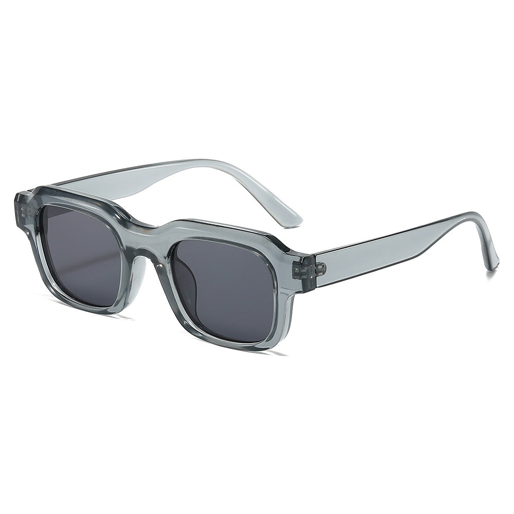 (6 PACK) Wholesale Sunglasses New Arrival Square Unisex Small 2024 - BulkSunglassesWholesale.com - Clear Grey Frame Black Lens