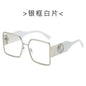(6 PACK) Wholesale Sunglasses New Arrival Metal Fashion Unisex Oversized Trendy 2024 - BulkSunglassesWholesale.com - Silver Frame Clear Lens