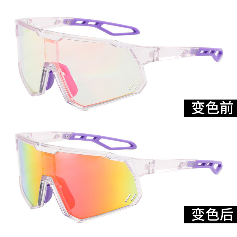 (12 PACK) Wholesale Sports Sunglasses Windproof Women Outdoor Sport Cycling New Arrival 2024 - BulkSunglassesWholesale.com - Transparent Red Mirrored