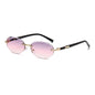 (6 PACK) Wholesale Sunglasses Trendy Cut Edge Unique Round New Arrival Rimless Hip Hop 2024 - BulkSunglassesWholesale.com - Purple Pink White