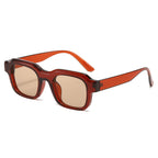 (6 PACK) Wholesale Sunglasses New Arrival Square Unisex Small 2024 - BulkSunglassesWholesale.com - Tea Red Frame Tea Lens